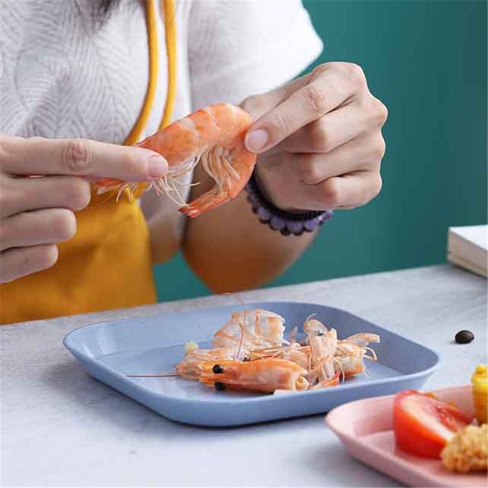 Chiếc đĩa lúa mì hình vuông dạng nông/sâu tiện dụng cho nhà bếp