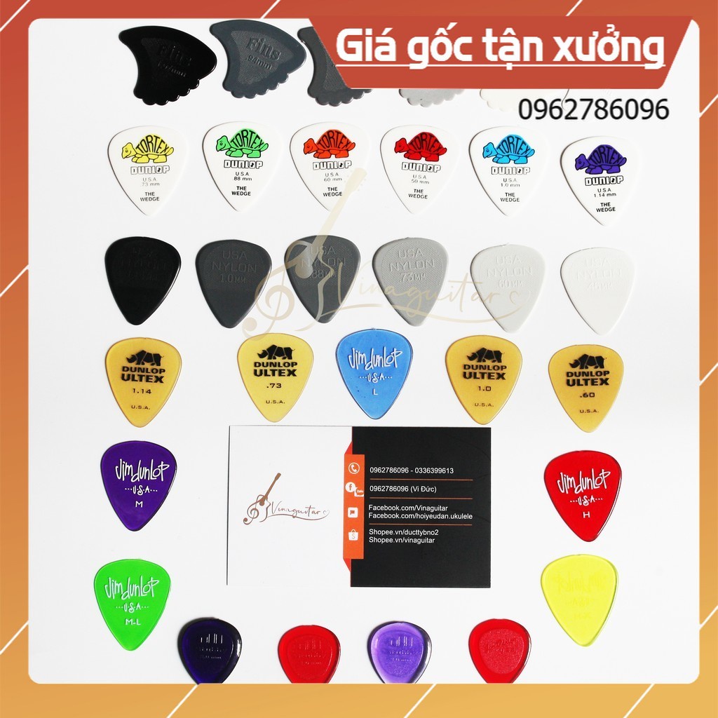 Pick Gảy Guitar Dunlop- Fender Chính Hãng - Phím Gảy Loại Tốt