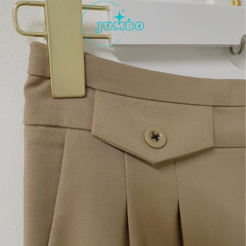 Quần ống rộng JumBo nữ cạp cao 1 khuy khoá trước thiết kế túi nắp nhiều màu quần tây ống xuông phú hợp đi làm