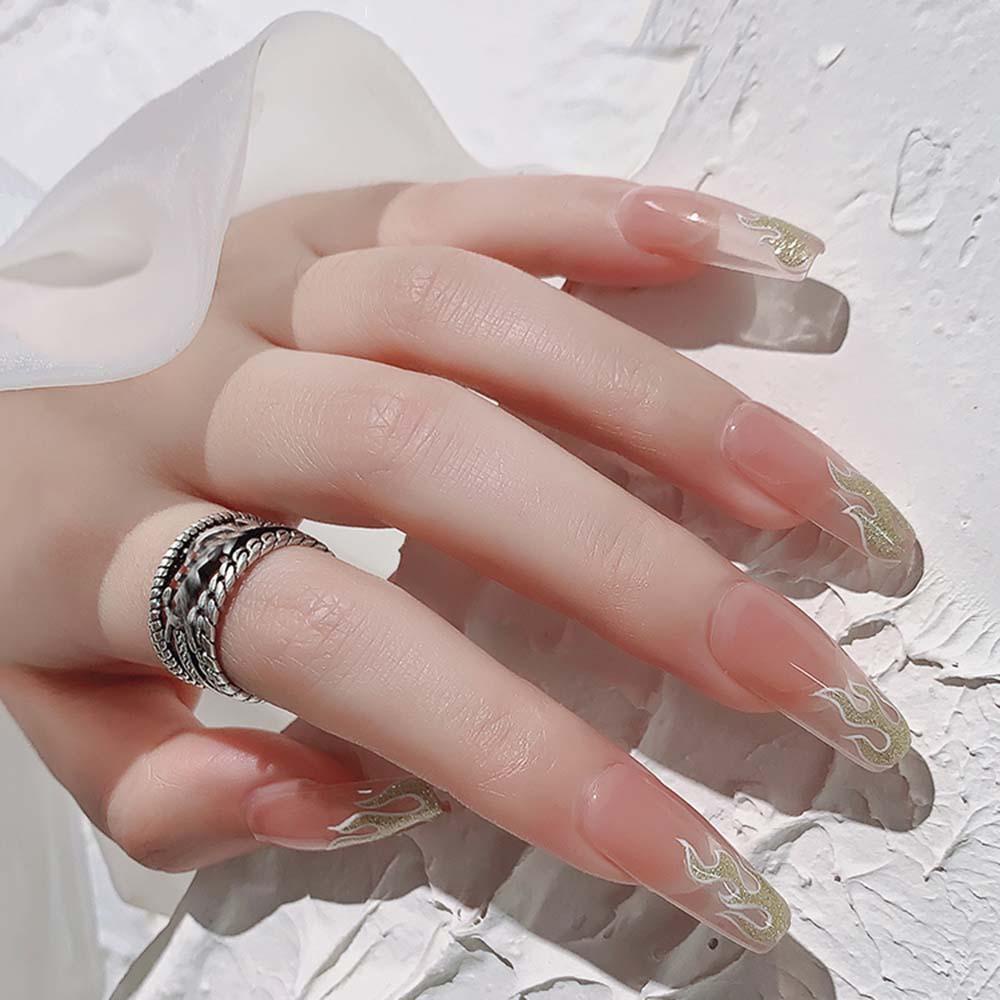 Miếng Dán Trang Trí Móng Tay Họa Tiết Ngọn Lửa 5D
