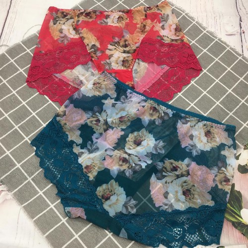 Quần lót lưới nữ hoa hồng mông 95 đến 100cm size M L , quần lót nữ bằng lưới không gian eva KGE