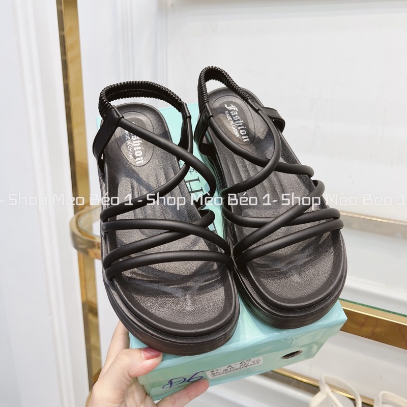 Sandal quai mảnh đan chéo đế bằng fullbox hàng quảng châu cao cấp