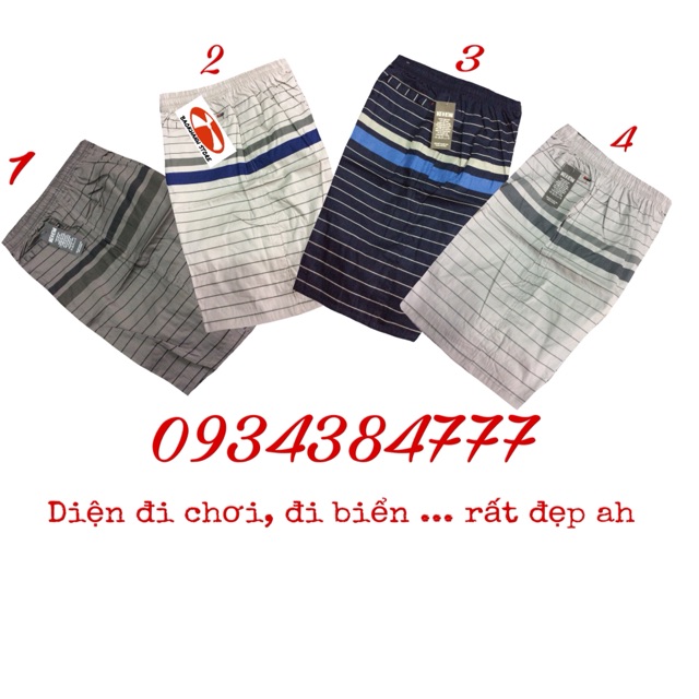 Quần ngố nam kẻ ngang VNXK