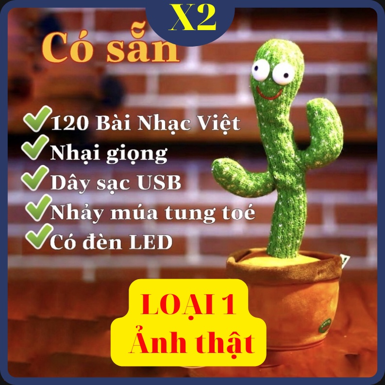 Xương rồng nhảy múa - Loại Mới cao cấp xoay 360°, có 120 bài  NHẠC VIỆT, có ghi âm NHẠI GIỌNG. Có Xạc USB