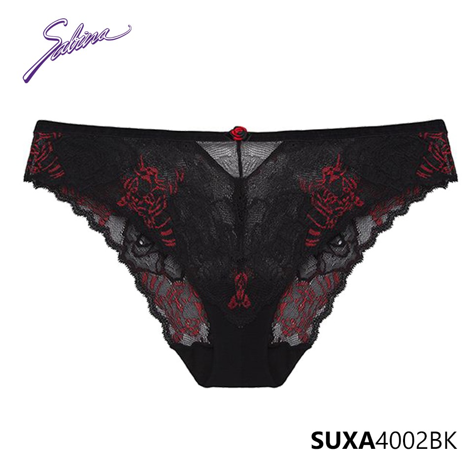 Quần Lót Lưng Vừa Phối Ren Màu Đỏ Đen Fashion Gorgeous By Sabina SUXA4002BK