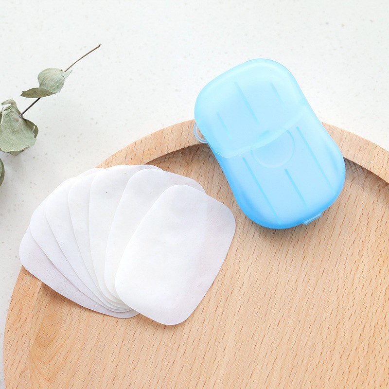 Hộp 20 Miếng Xà Phòng Giấy Mini Dùng Một Lần Tiện Dụng