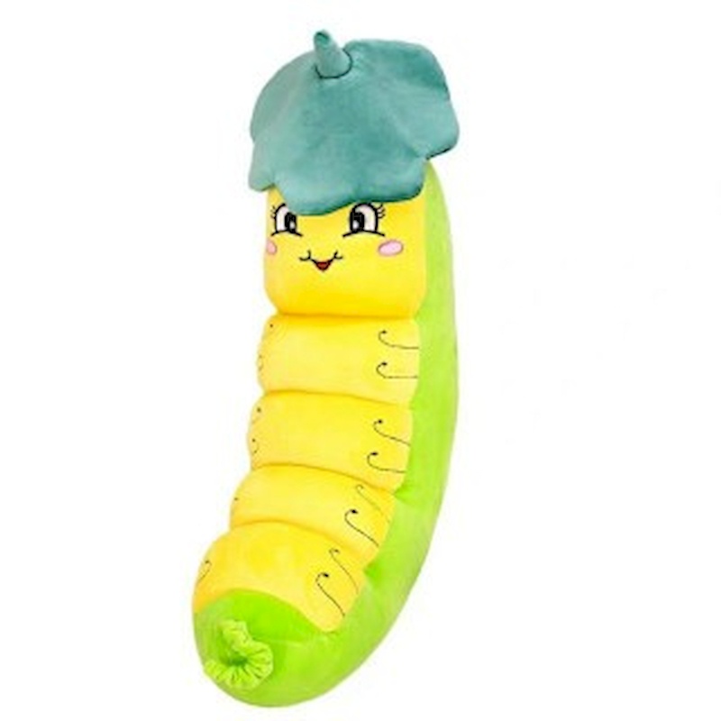 Gấu bông Sâu đội nón lá đáng yêu, Thú nhồi bông chú sâu xanh Cute, Gấu xinh Zick.vn