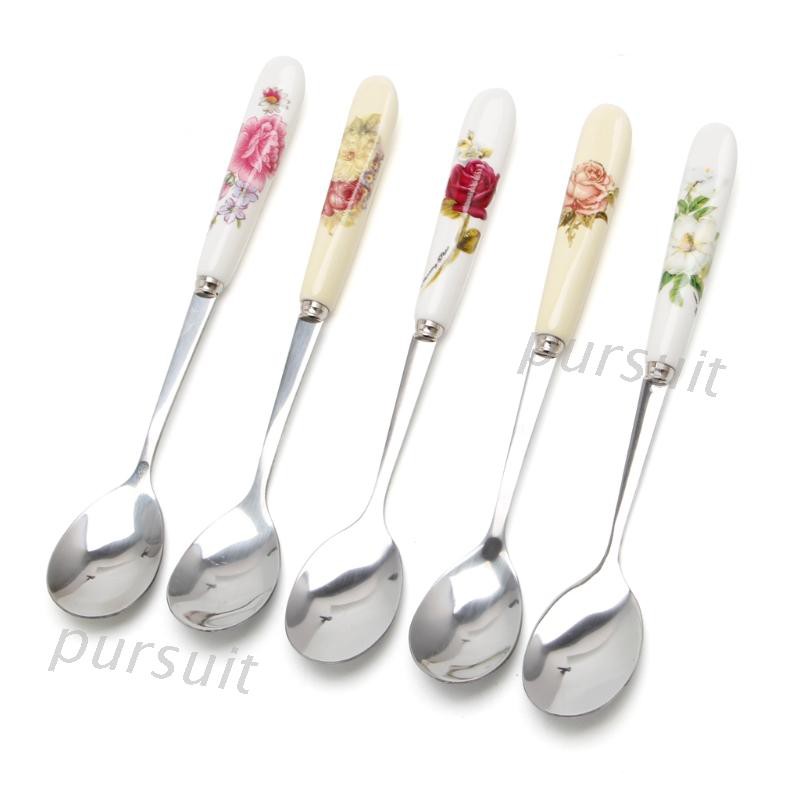 Muỗng Cà Phê Bằng Thép Không Gỉ Cán Sứ