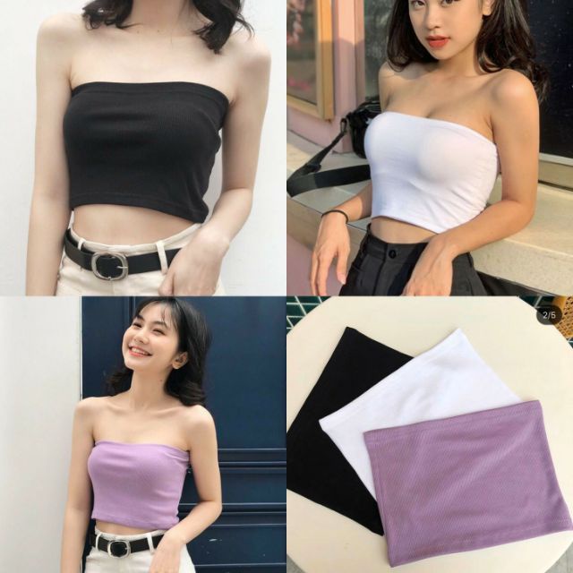 Áo quây ngực thun tăm body dáng ngắn, áo quây croptop