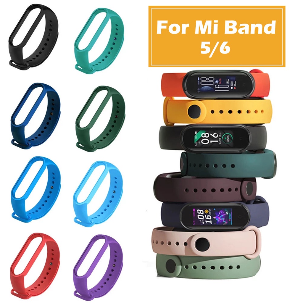 Dây đeo silicon mềm thay thế cho đồng hồ thông minh Xiaomi Mi Band 5 / 6 40 màu