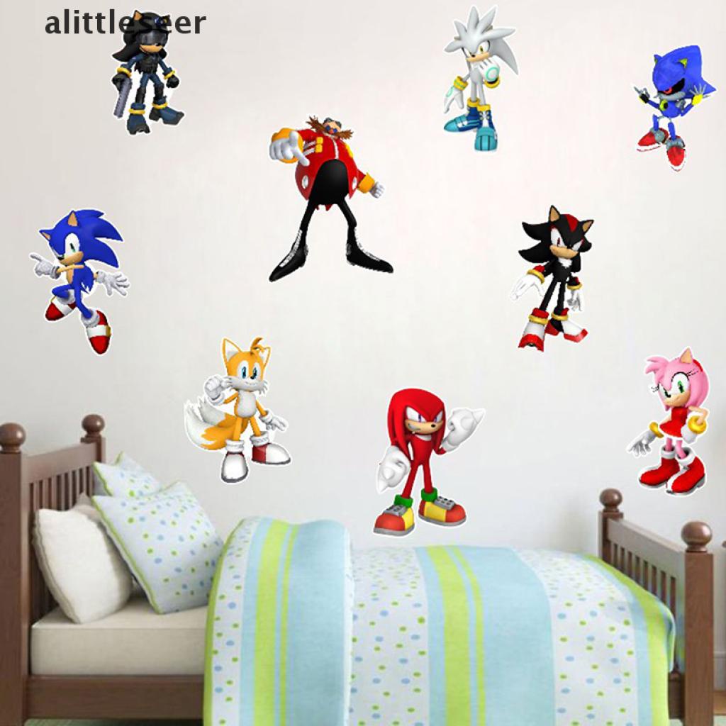 Miếng Dán Tường Trang Trí Hình Hoạt Hình Sonic The Hedgehog 3d