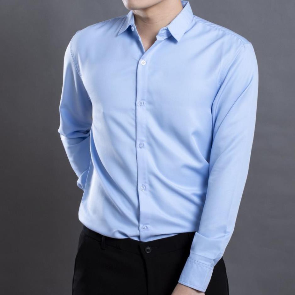 Áo sơ mi trơn dài tay ôm body 4Y5 , không nhăn, có size 4x,5xl | BigBuy360 - bigbuy360.vn