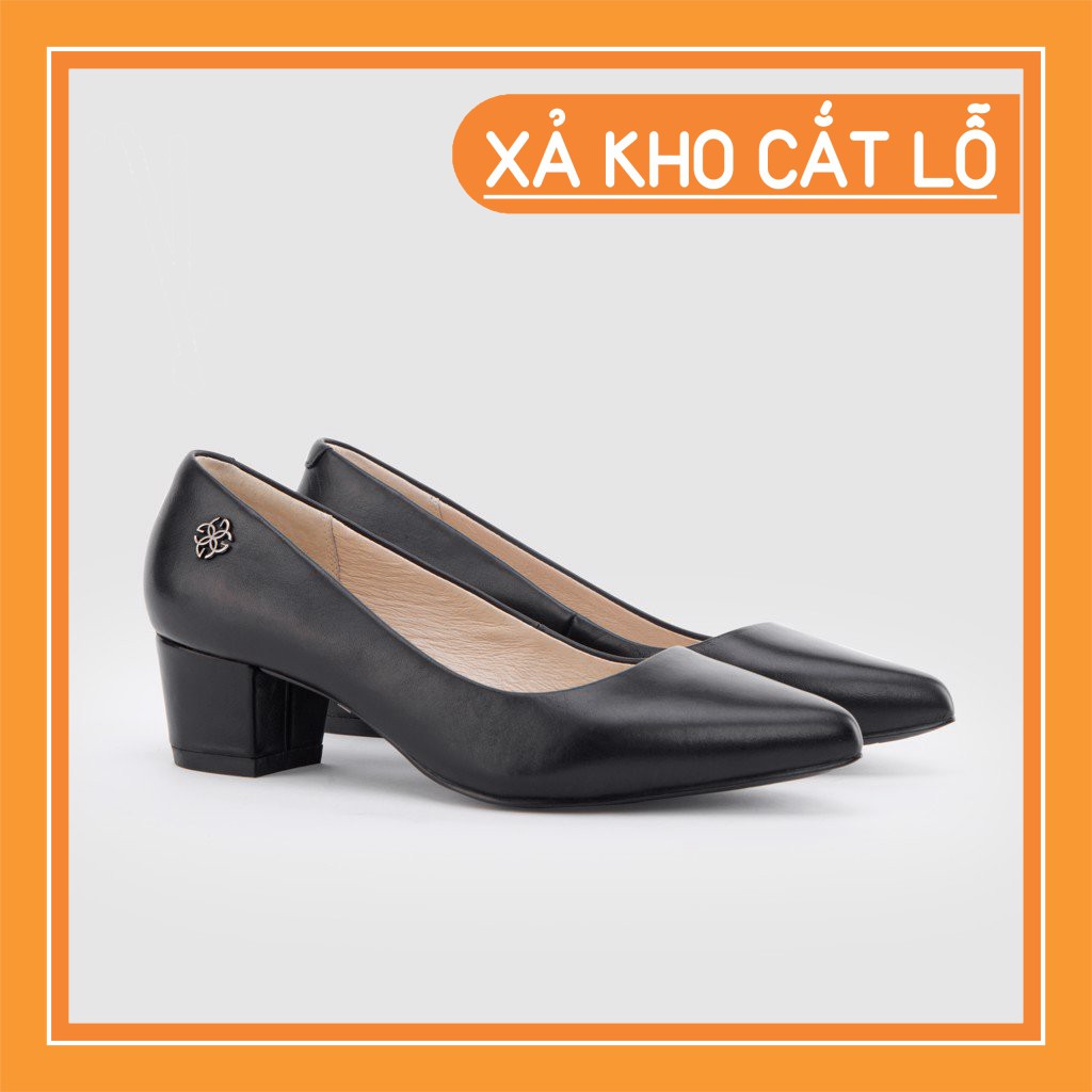 [ Chuẩn Sale] Xả hàng -  [FreeShip] .Giày Cao Gót Da Thật Nữ Gosto Basic Chic GFW0077 DEN  a23 ❕ "