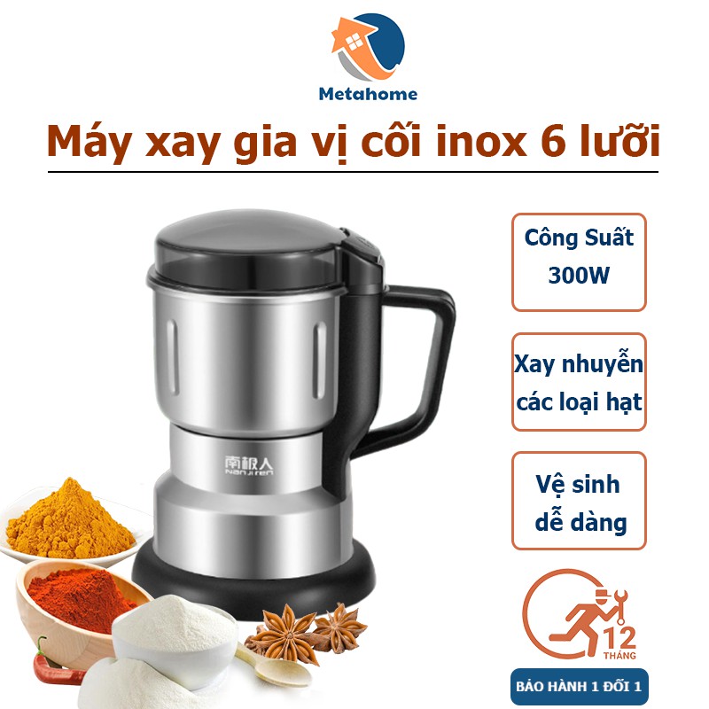 [Hàng mới về]_Máy xay ngũ cốc, xay gia vị inox mini hàng chính hãng công suất cao 300W