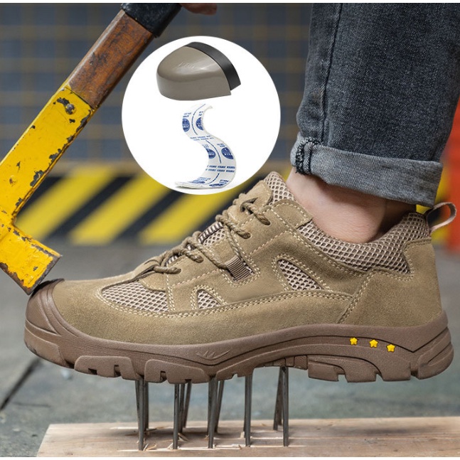 Low cut fashion protect men iron steel cap toe safety boots shoes construction work comfortable GZtS
