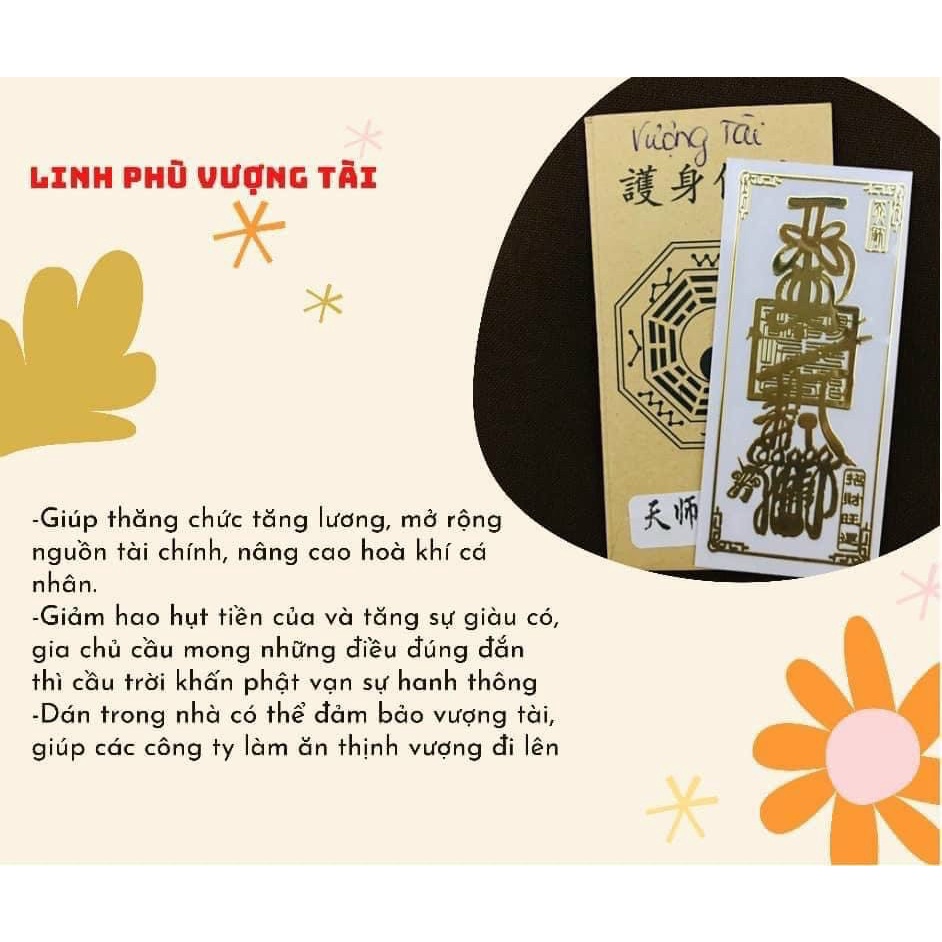 Bộ 4 Linh Phù - Thần Tài Cầm Búa + Tiền Vào Như Nước + Hôn Nhân Hòa Hợp + Sức Khỏe