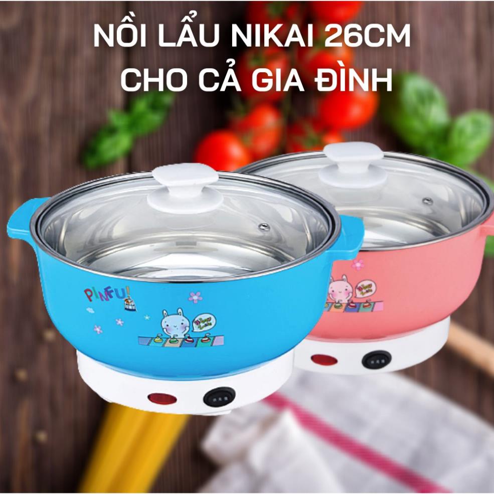Nồi Nẩu Lẩu Điện COOKING POT SIZE lớn , Nồi Lẩu Đa Năng - Chiên, Xào, Nấu Ăn, Nấu Lẩu Mini