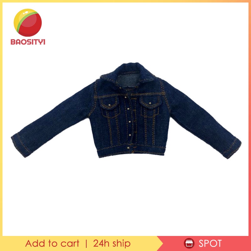 Áo khoác jean xanh cho búp bê 12 inch tỉ lệ 1/6