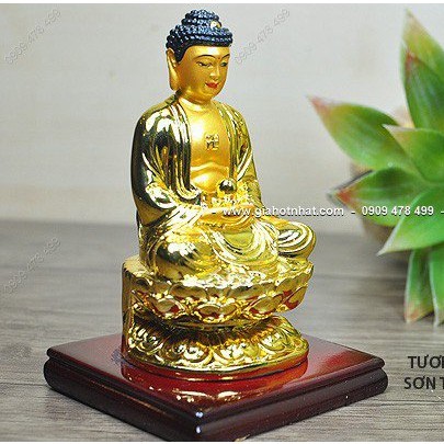 Tượng Phật Tổ Xi Vàng Tay Bưng Ngọc - Cao 12cm - 6464