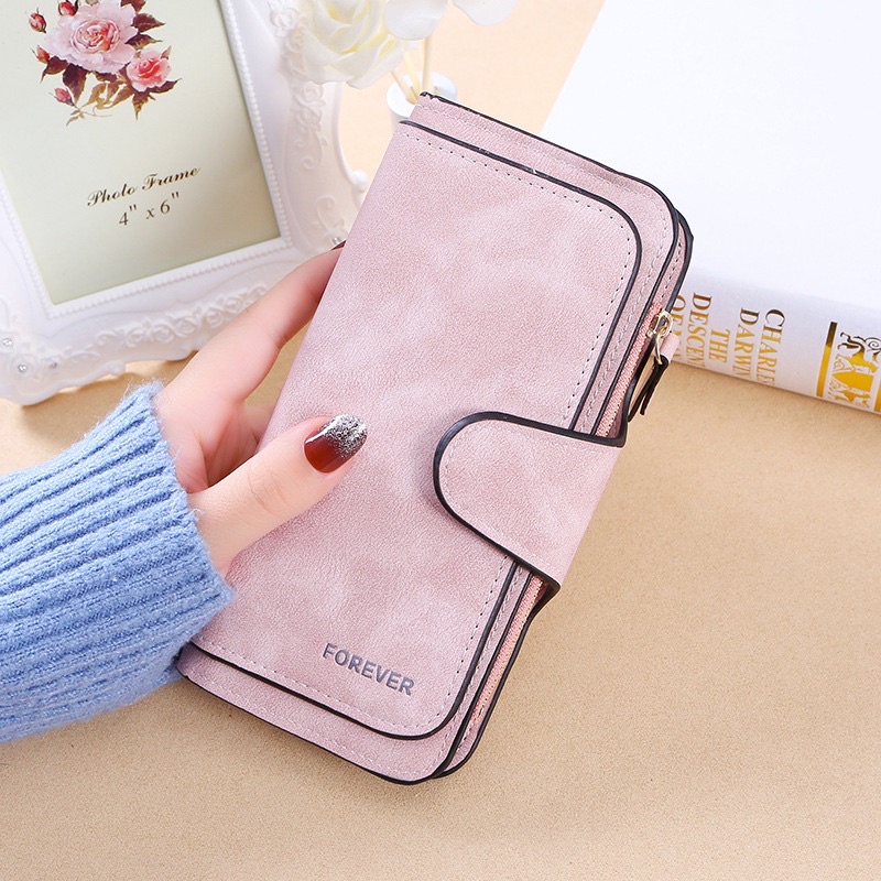 Ví Forever vải Nhung cực mịn giá rẻ nhiều ngăn đựng tiền thẻ card