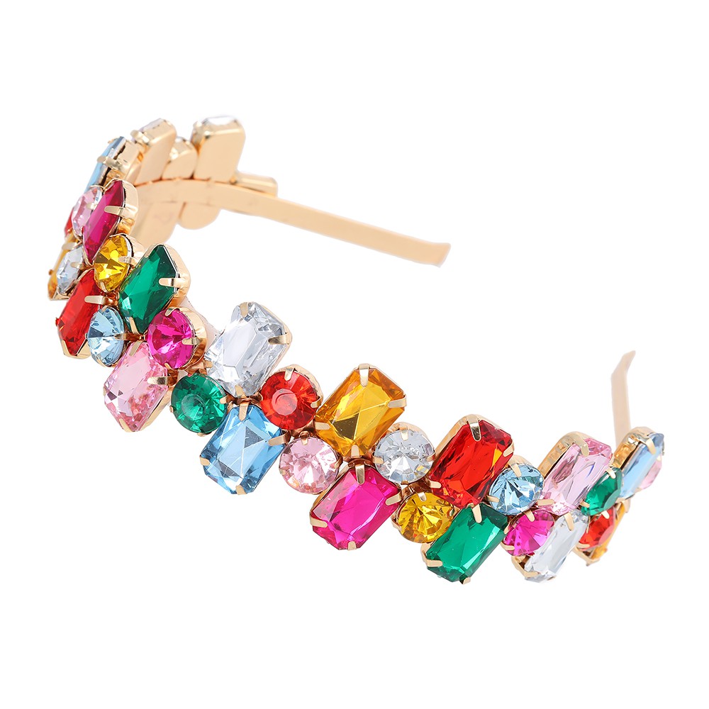 Băng đô kim loại đính đá phong cách thời trang cổ điển