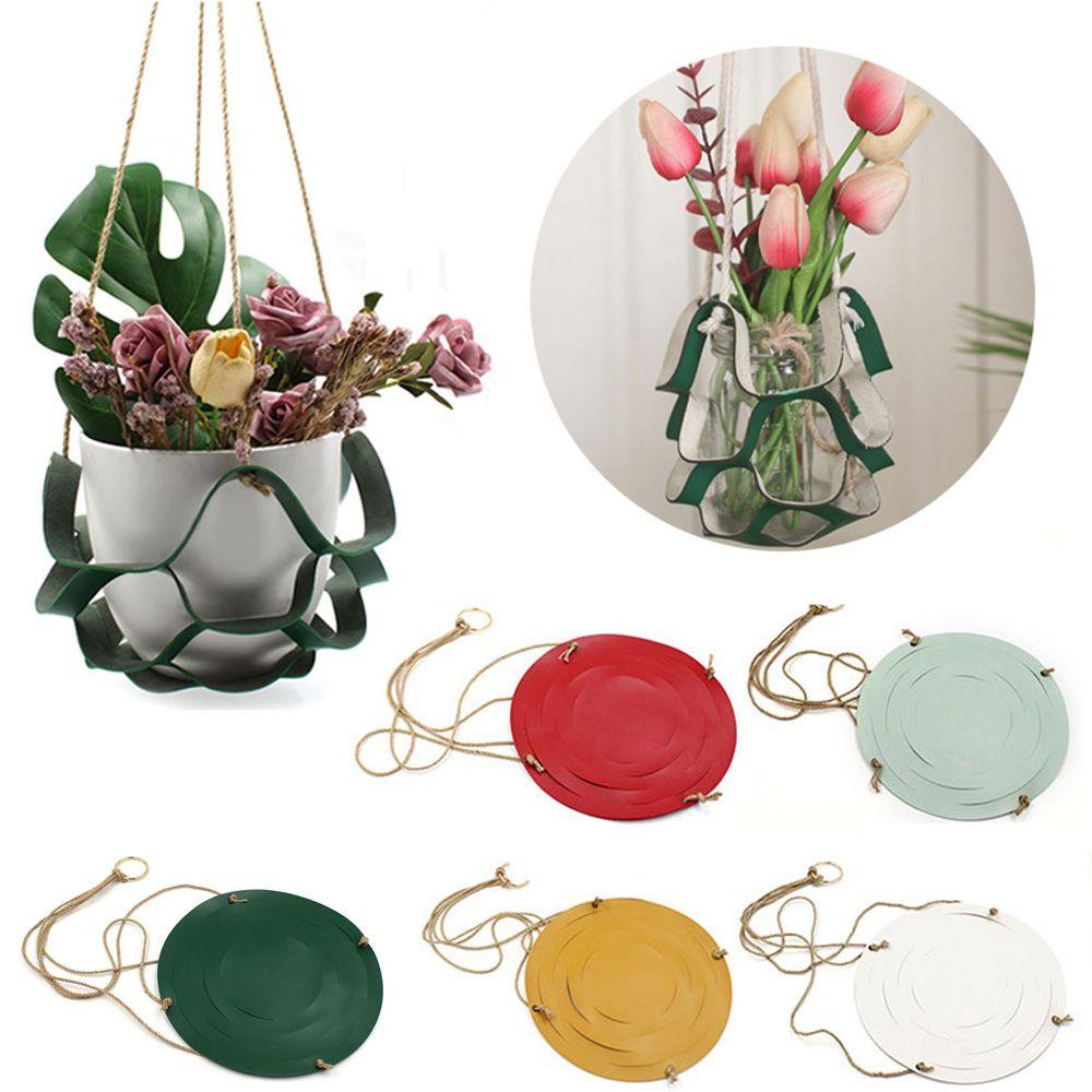 Giá Đỡ Chậu Hoa 24 Ngăn Bằng Da PU Treo Trang Trí Nhà Cửa