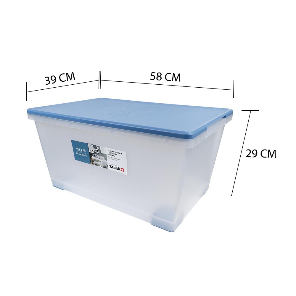 HomeBase STACKO Hộp đựng đồ bằng nhựa Thái Lan AMATAS 43L 39.2X58.2X28.8cm màu xanh dương