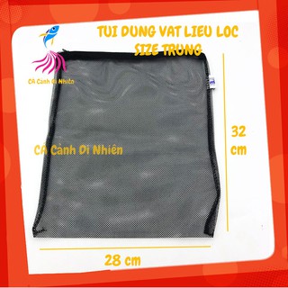 Túi đựng vật liệu lọc màu đen size TRUNG 28x32 cm cho hồ cá - Túi lưới đựng khaditoys