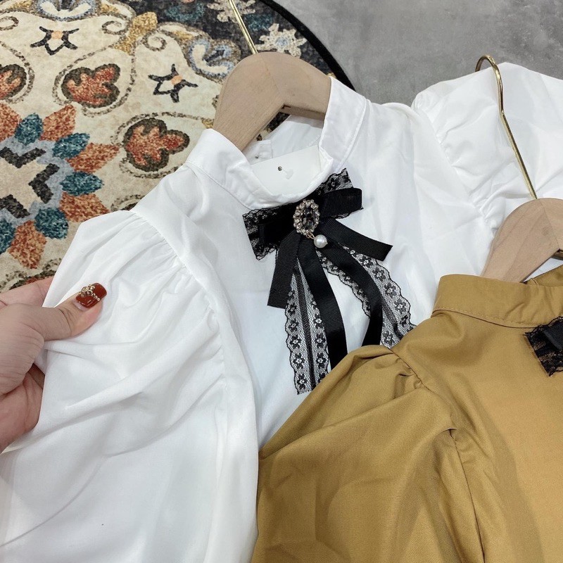 ÁO THÔ KIỂU TAY BỒNG NƠ REN MS15000