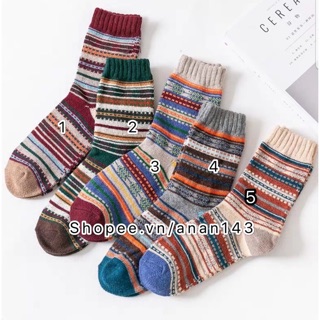 Tất thổ cẩm tất nam nữ SET 5 đôi