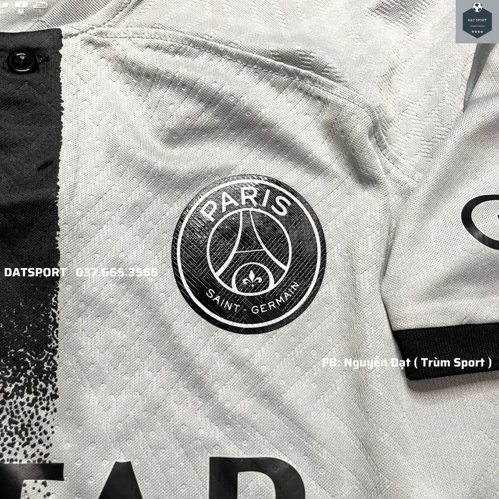Set Quần Áo Bóng Đá PSG Xám Sân Khách 2022/23 Cực Chất - Vải Thái Ép Vân Chuẩn Áo Thi Đấu