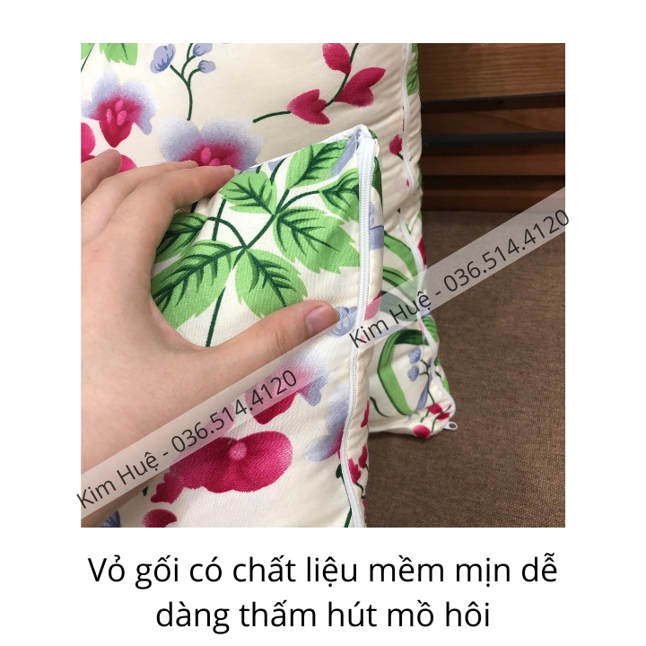 Ruột gối nằm, gối đầu ép hơi bông tinh khiết nhiều mẫu (Size 45cm x 65cm) - Đảm bảo không xẹp