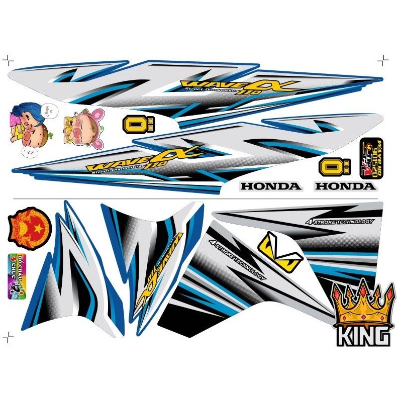 Tem Rời Wave 110cc, Tem Dán Xe 110cc Alpha V5  -Ảnh Thật -#Temxemay#Decal #Wave #Wave110 #Wave110cc