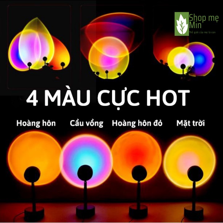 Đèn Led Sunset Hoàng Hôn Chuyển Được 4 Màu Quay Tiktok Siêu Hot, Đèn Hoàng Hôn Sunset Rose Blackpink -MIN66