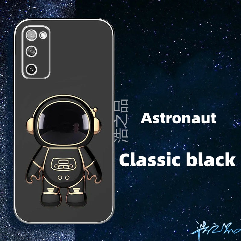 Ốp Điện Thoại Họa Tiết Phi Hành Gia 6D Có Giá Đỡ Mạ Điện Sáng Tạo Cho Samsung Galaxy A02S A03S A11 M11 A03 2022