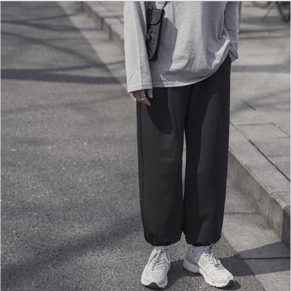 [Ảnh thật] Quần thể thao jogger trơn rút ống - Quần nỉ rút ống unisex