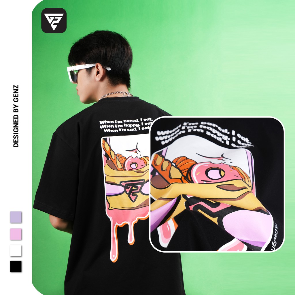 Áo thun tay lỡ GENZ phông Unisex nam nữ Premium Cotton oversize form rộng Eat Everything | BigBuy360 - bigbuy360.vn
