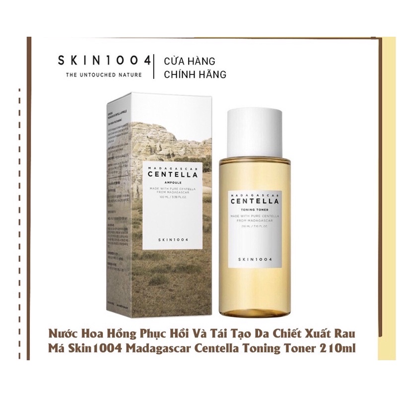 (chính hãng) Nước hoa hồng rau má Madagascar dưỡng da giảm mụn Skin1004 Centella Toning 210ml