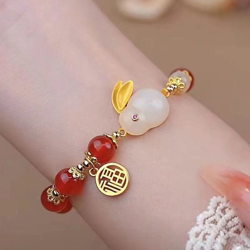 Fu konijn Băng Đeo Cánh Tay Bằng Kẽm Sang Trọng Cho luxe senior rode barst Chế Độ Khí Chất Cá Nhân Hóa Khí Quyển Ontwerpzin exquise hoge-kwaliteit Saar