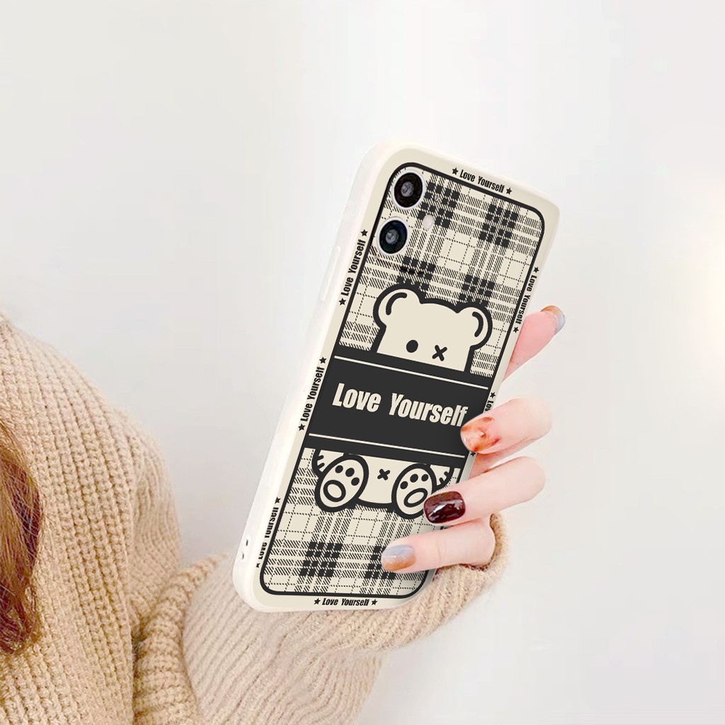 Ốp Điện Thoại iphone Mềm Sọc gấu caro ốp vuông iPhone 12 8plus 11promax 7plus 6Plus 7Plus 8Plus X Xs Max 13 Promax tr184