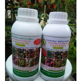 Cặp đôi đặc trị nấm, vi khuẩn Nano Bạc đồng và Nano Đồng Oxyclorua (500ml)