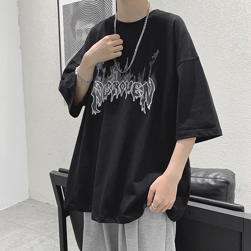 Áo thun Unisex form rộng tay lỡ, Áo phông nam nữ cotton thấm hút, dày dặn mềm mịn họa tiết NECROVEN