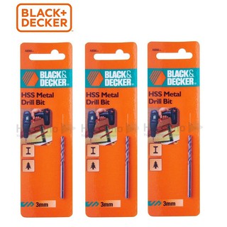 Black+decker - a8066 combo 3 mũi khoan sắt hss 3mm