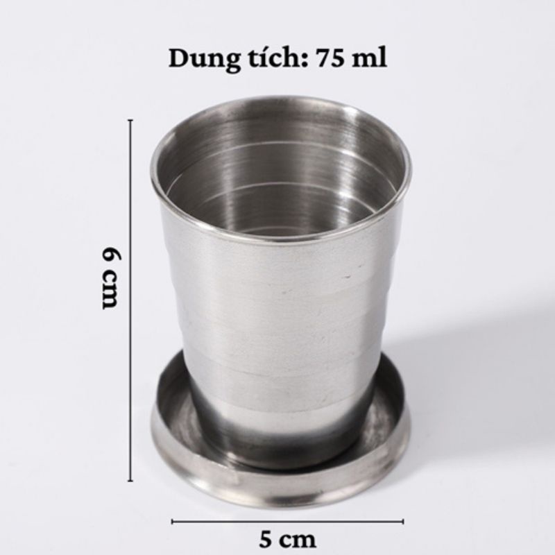Ly Inox gấp gọn Du lịch 75ml, 140ml