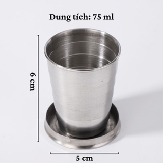 Ly Inox gấp gọn Du lịch 75ml, 140ml