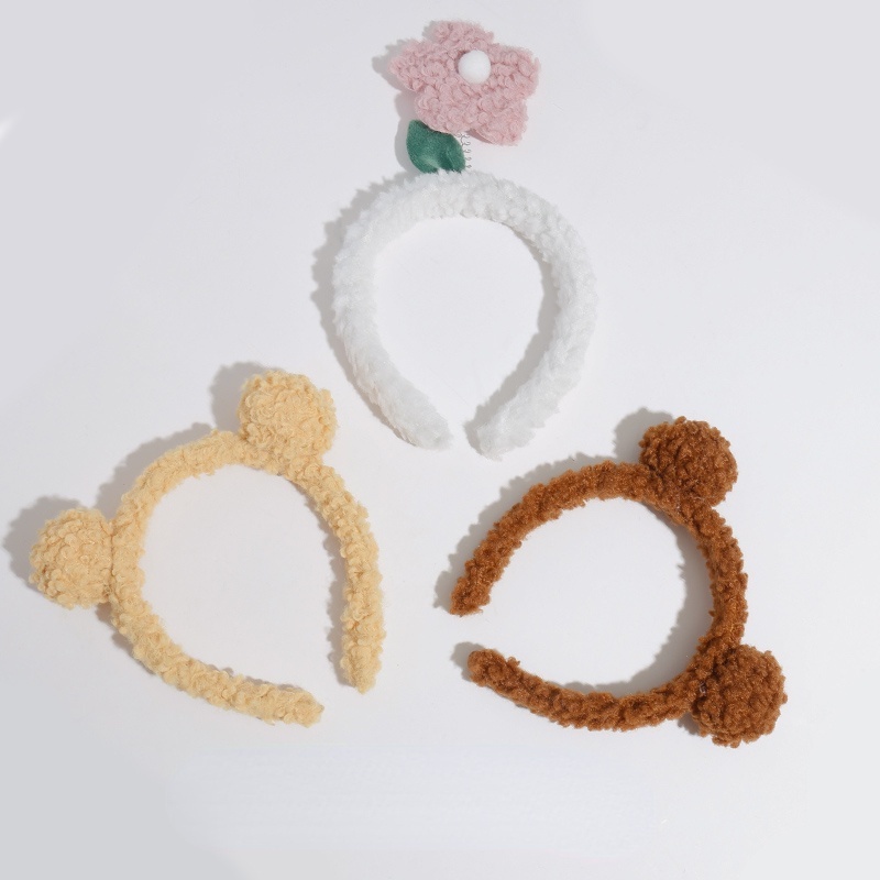 Băng đô vải nhung hình tai gấu phong cách Hàn Quốc