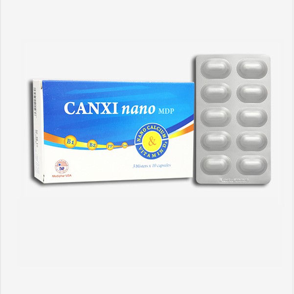 Canxi Nano MDP – Bổ sung canxi giúp phát triển chiều cao, xương và răng chắc khỏe (Hộp 30 viên)