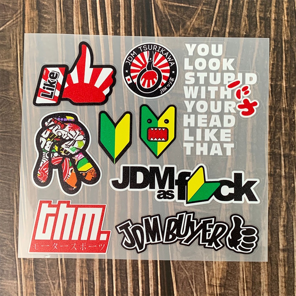 1 Nhãn Dán Logo JDM Chất Liệu PU Chống Nước Trang Trí Mũ Bảo Hiểm Xe Máy