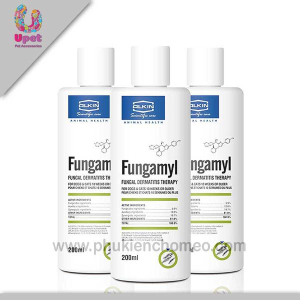 [Chính hãng Alkin] FR009 - Dầu tắm ủ Fungamyl trị viêm da nấm, vảy gầu cho chó mèo 200ml