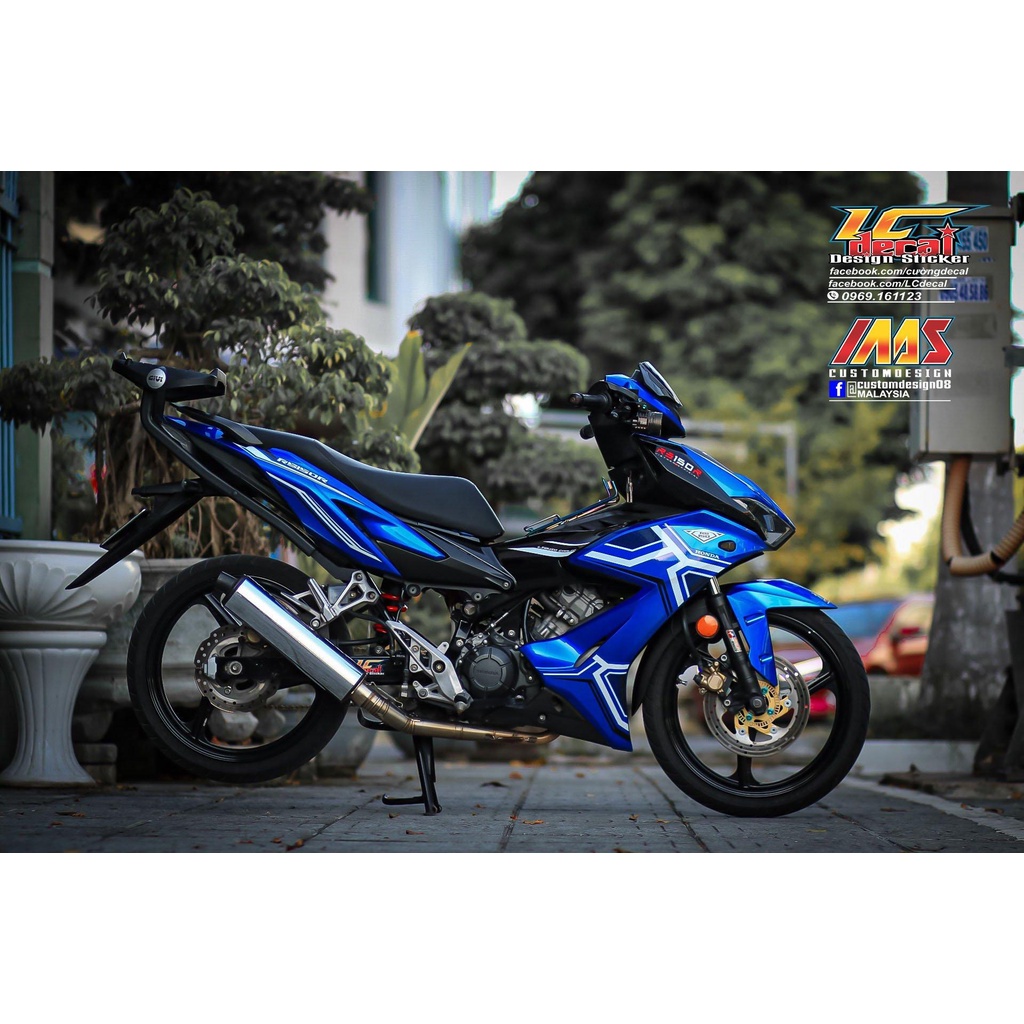 TEM RỜI mẫu RS 150R tổ ong đen cho Winner X xanh - mẫu mới cực hot